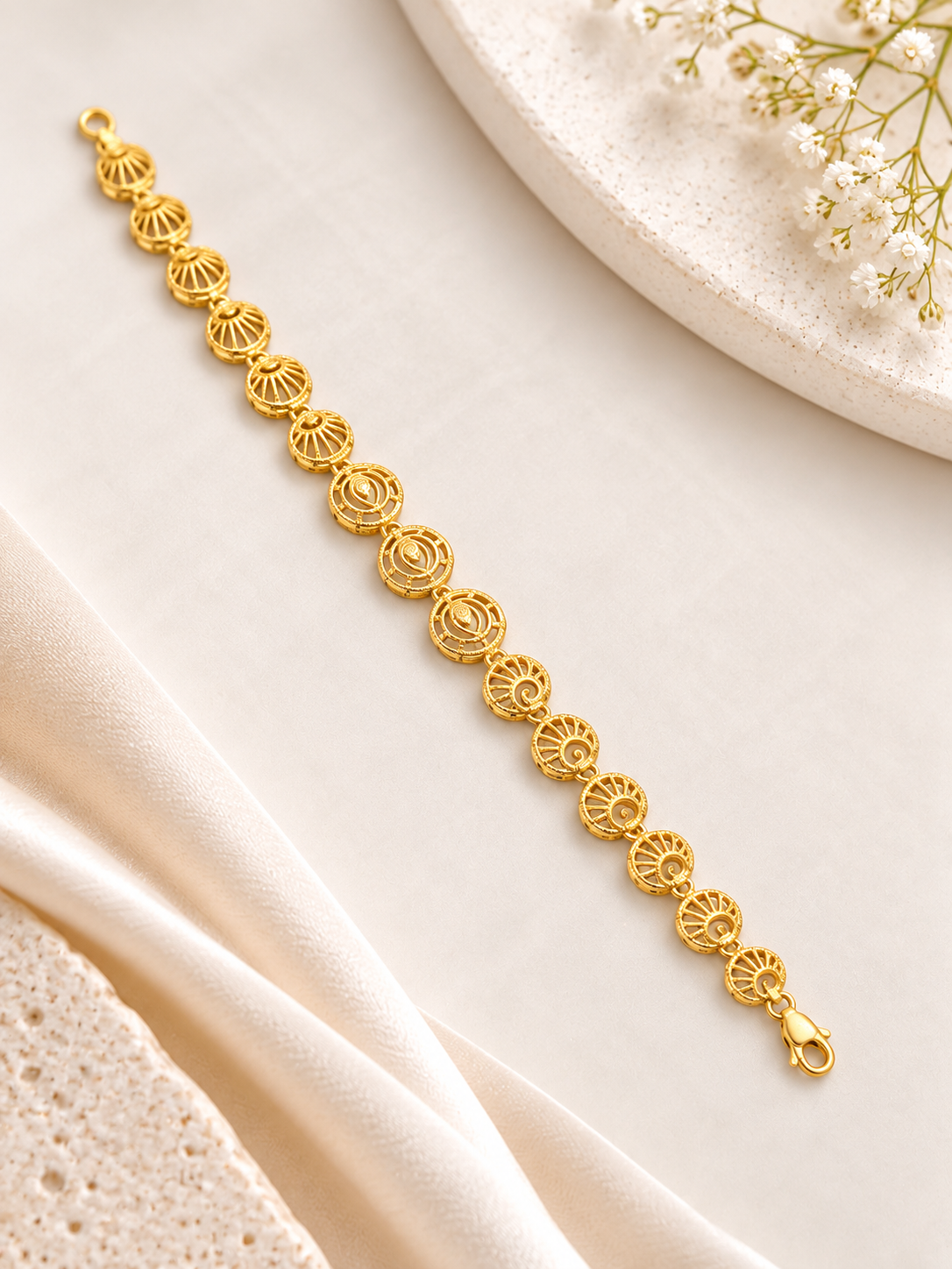 PURE SILVER GOLD PLATED BRACELET GP334