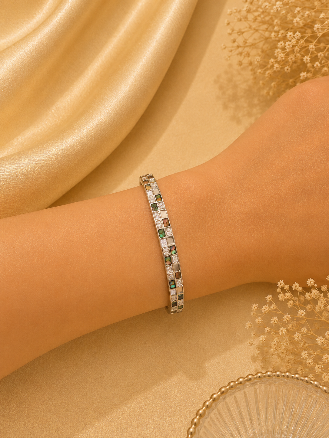 925 SILVER BANGLE BRACELET WITH RING GB301