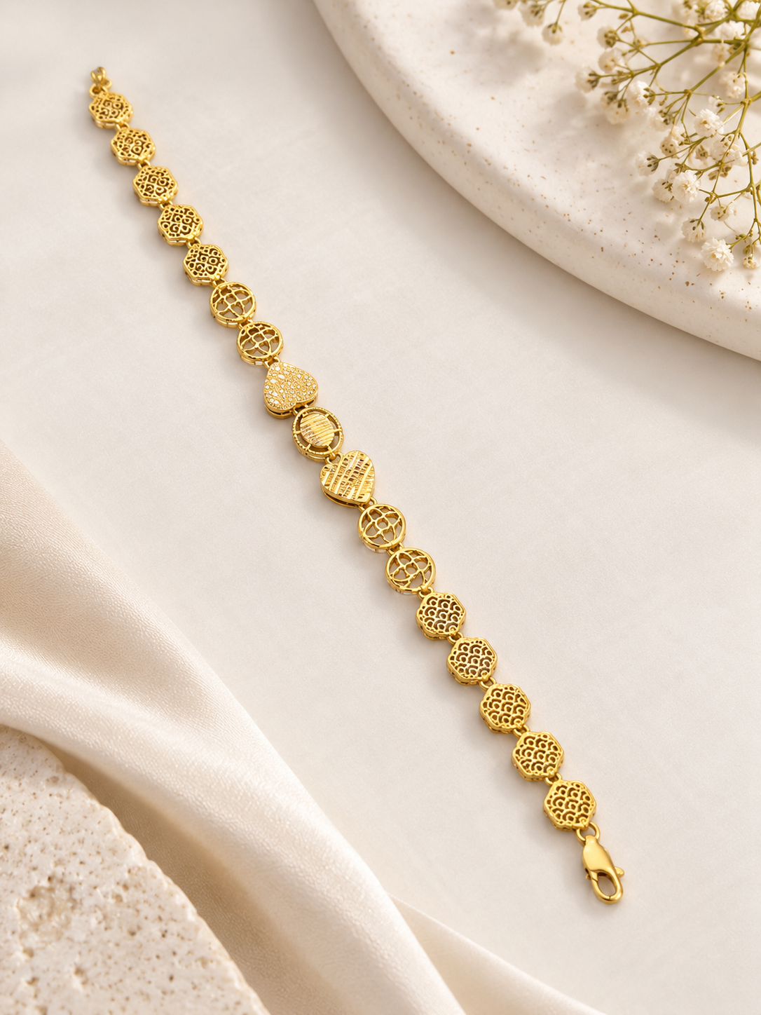 PURE SILVER GOLD PLATED BRACELET GP350