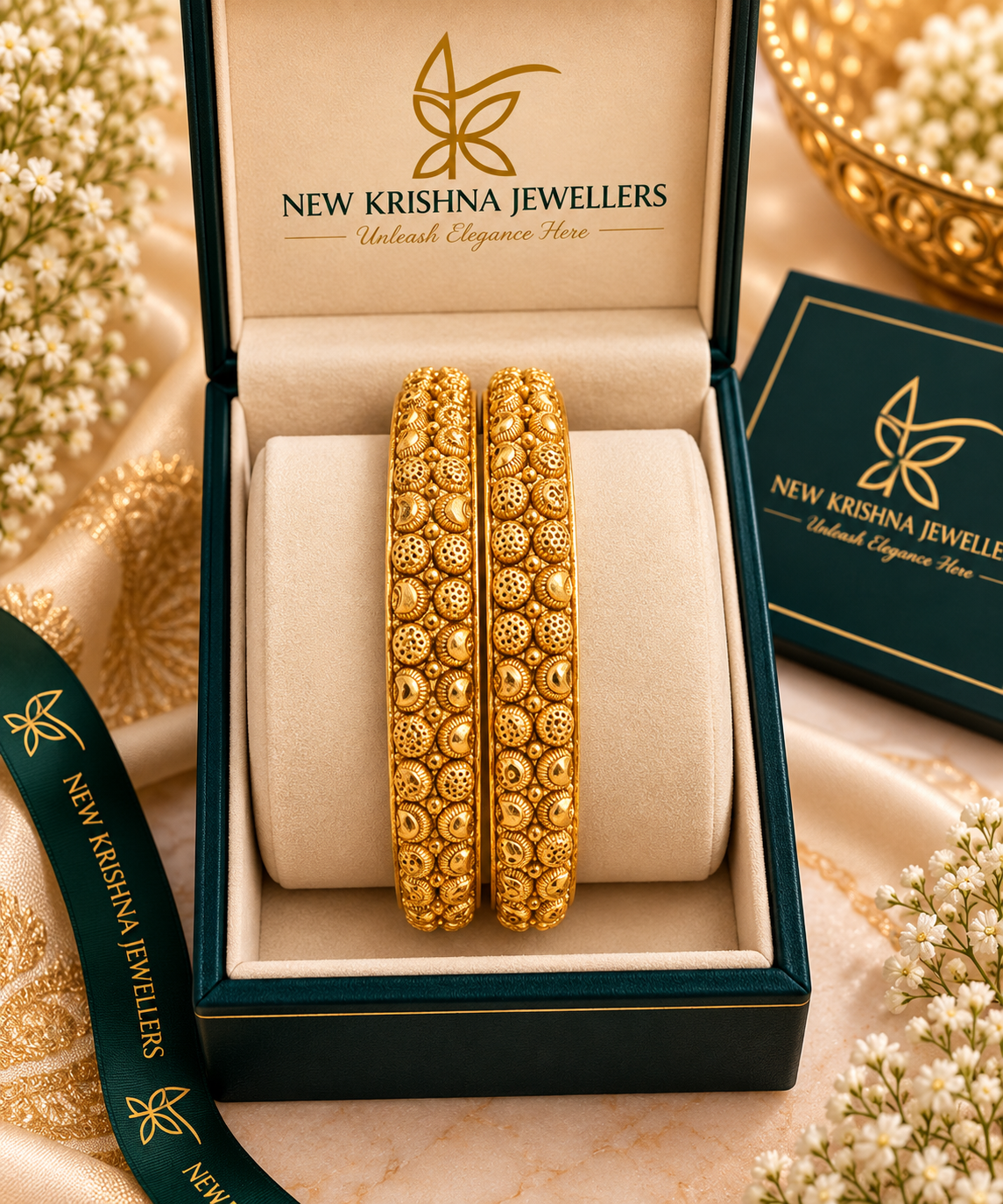 PURE SILVER GOLD PLATED BANGLE SIZE 2.3 GP096