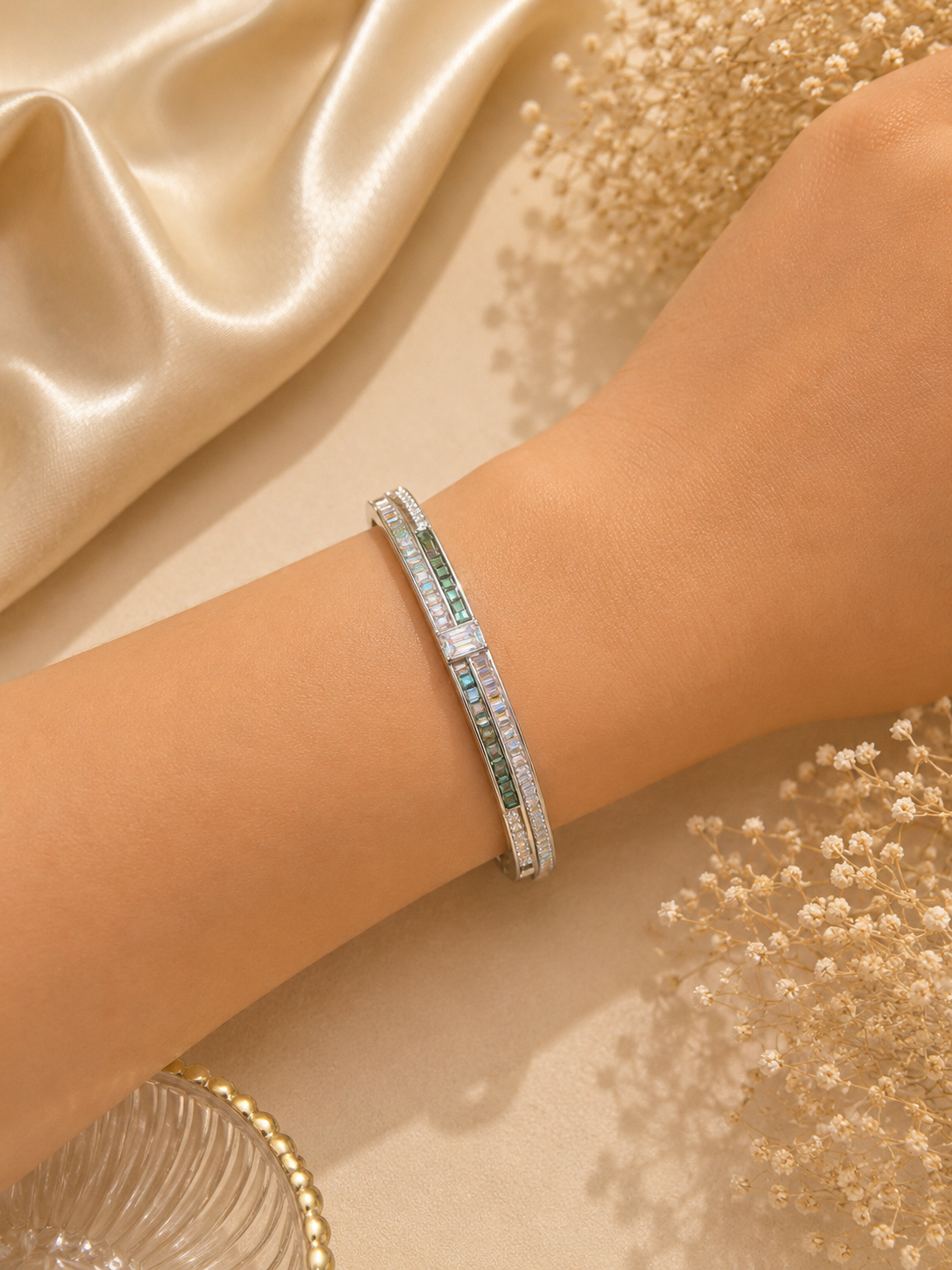 925 SILVER BANGLE BRACELET WITH RING GB299