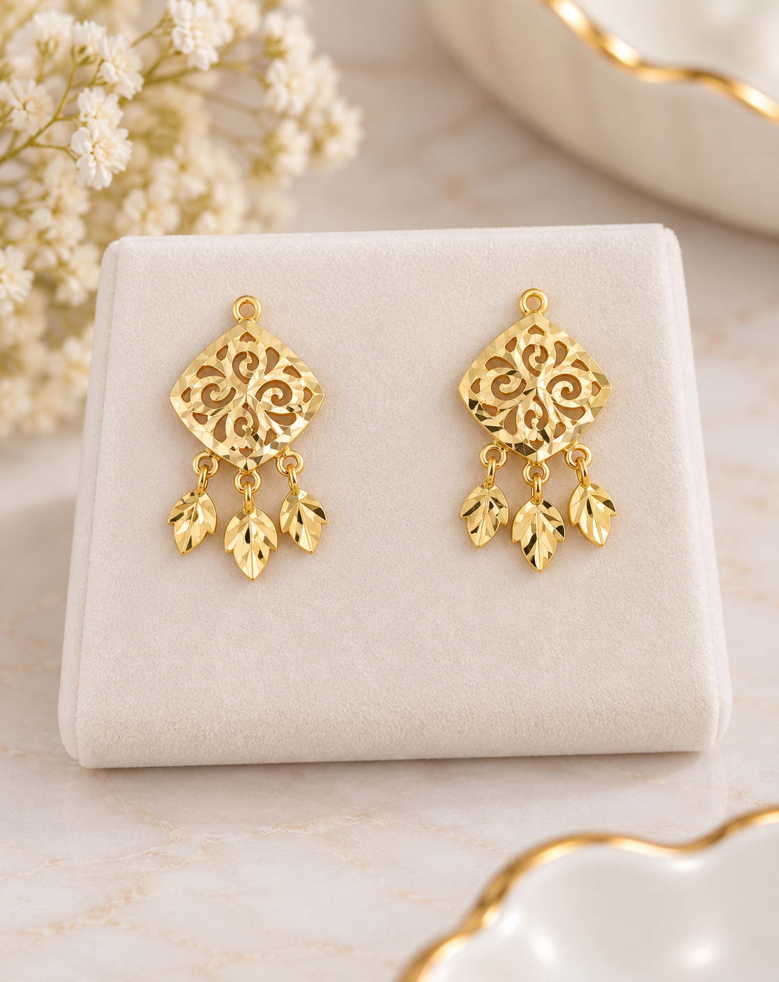 PURE SILVER GOLD PLATED EARRINGS GP172