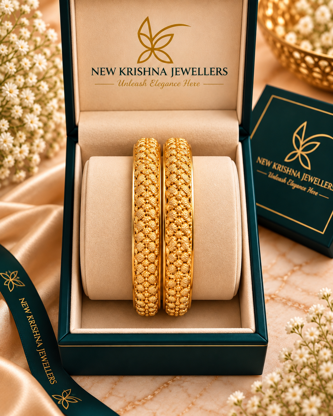 PURE SILVER GOLD PLATED BANGLES SIZE 2.4 GP093