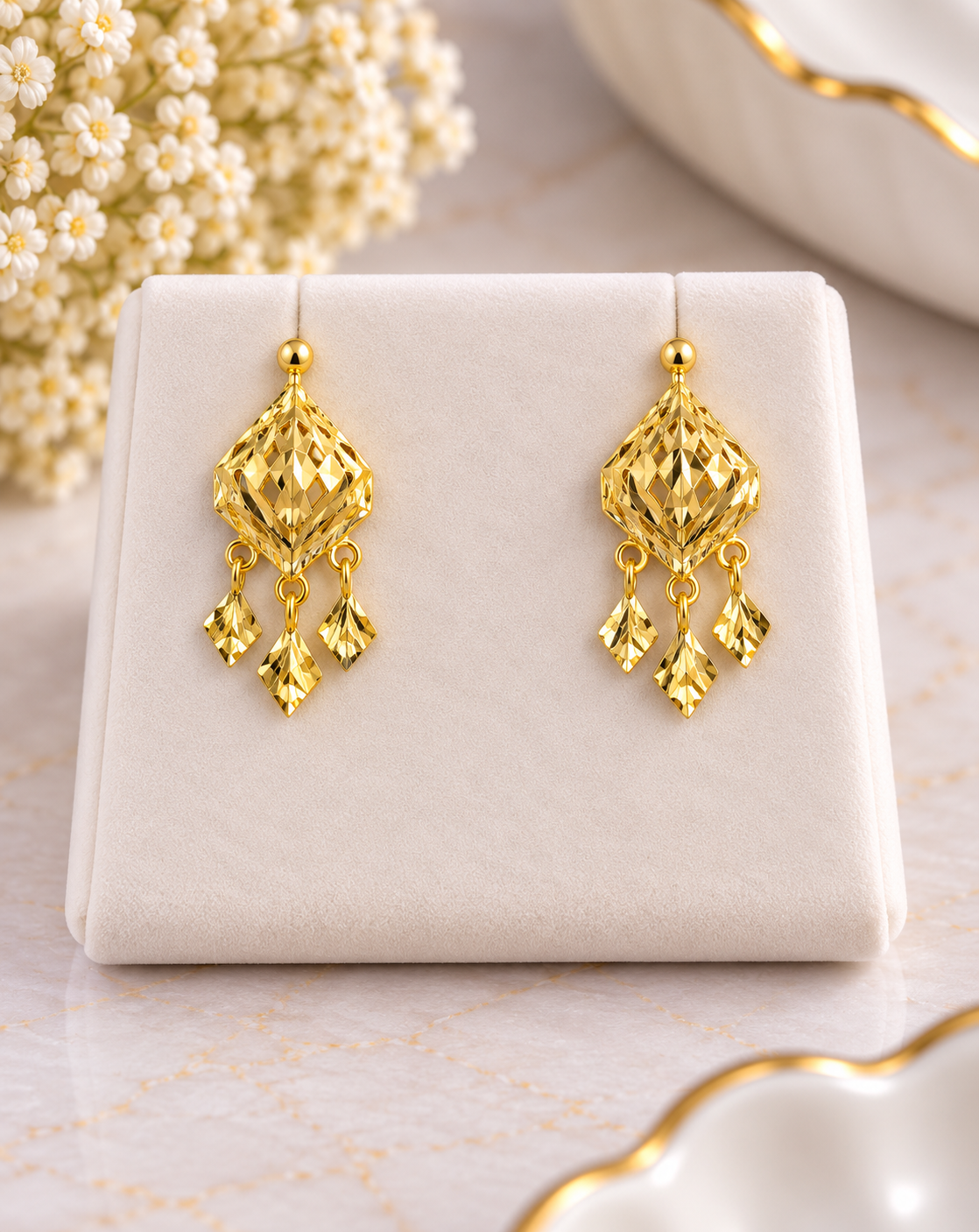 PURE SILVER GOLD PLATED EARRINGS GP184