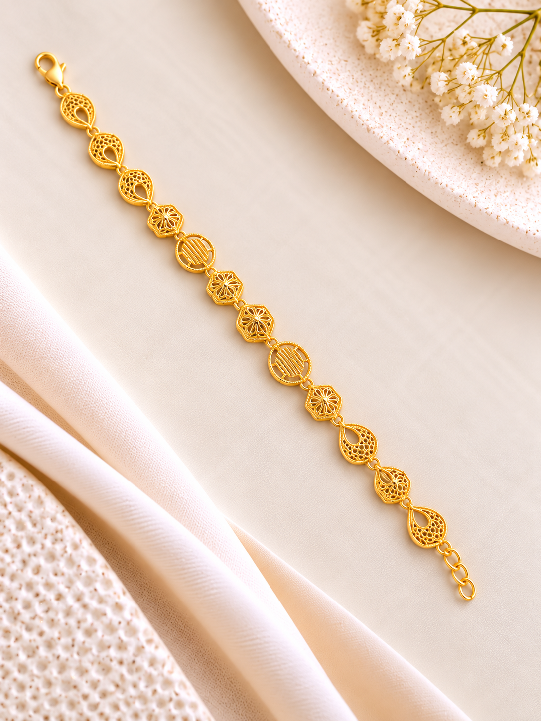 PURE SILVER GOLD PLATED BRACELET GP352