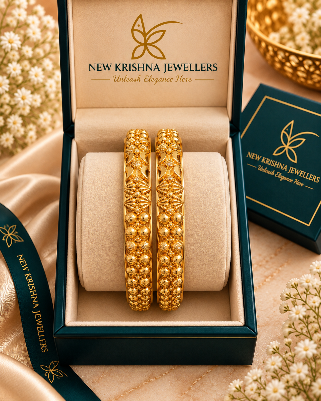 PURE SILVER GOLD PLATED BANGLES SIZE 2.4 GP092