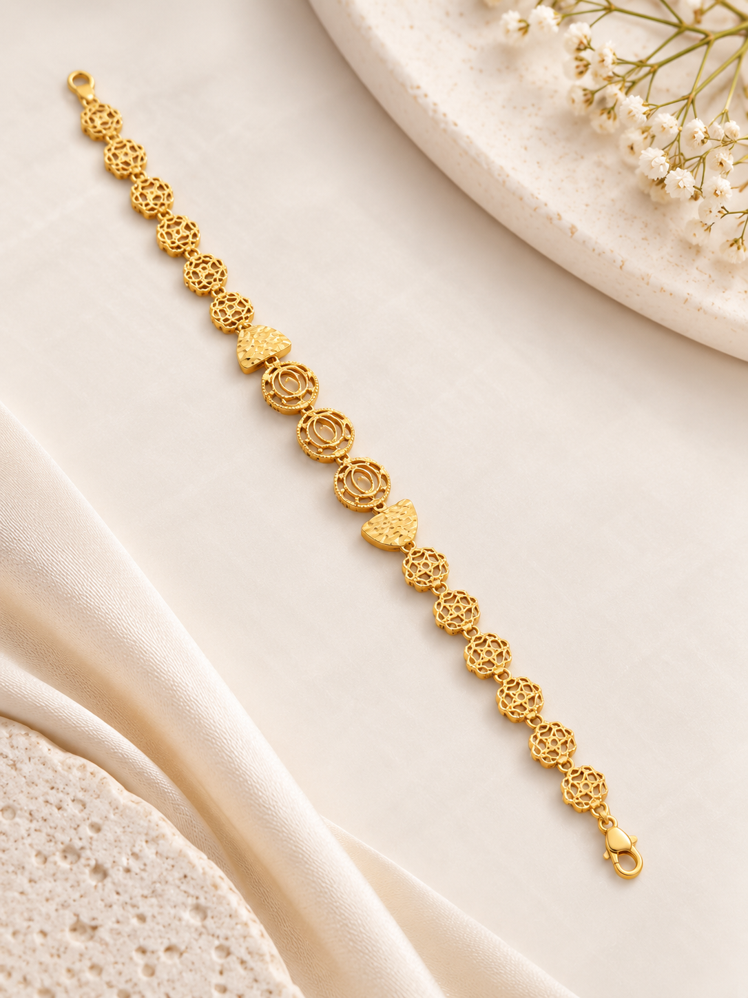 PURE SILVER GOLD PLATED BRACELET GP335
