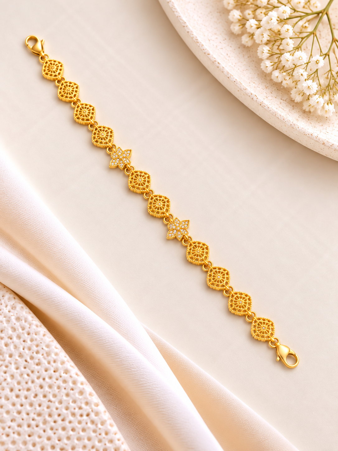 PURE SILVER GOLD PLATED BRACELET GP337