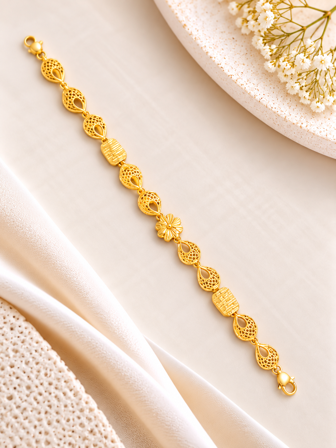 PURE SILVER GOLD PLATED BRACELET GP343