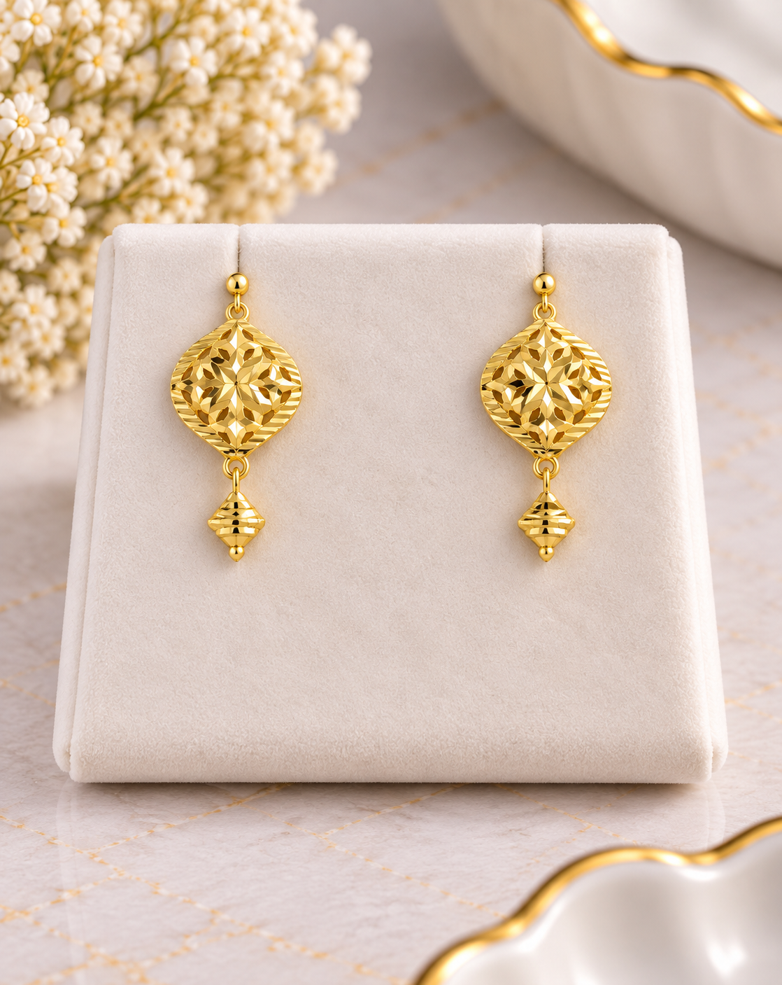 PURE SILVER GOLD PLATED EARRINGS GP185