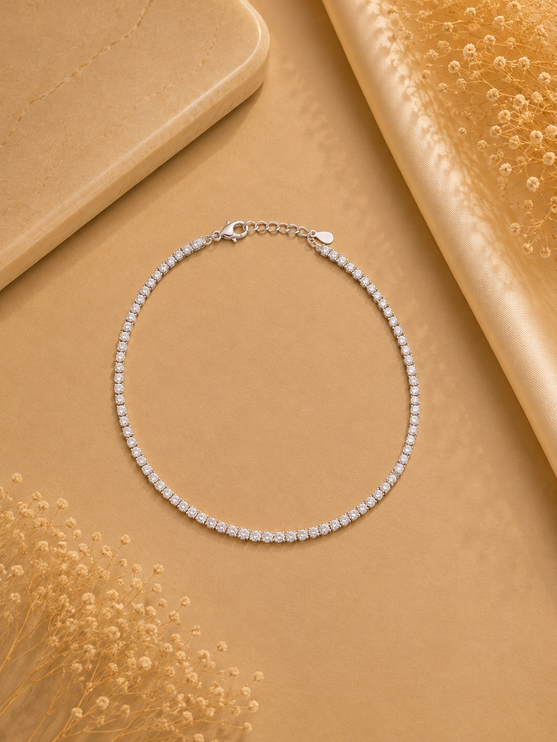 925 SILVER TENNIS ANKLET IA100