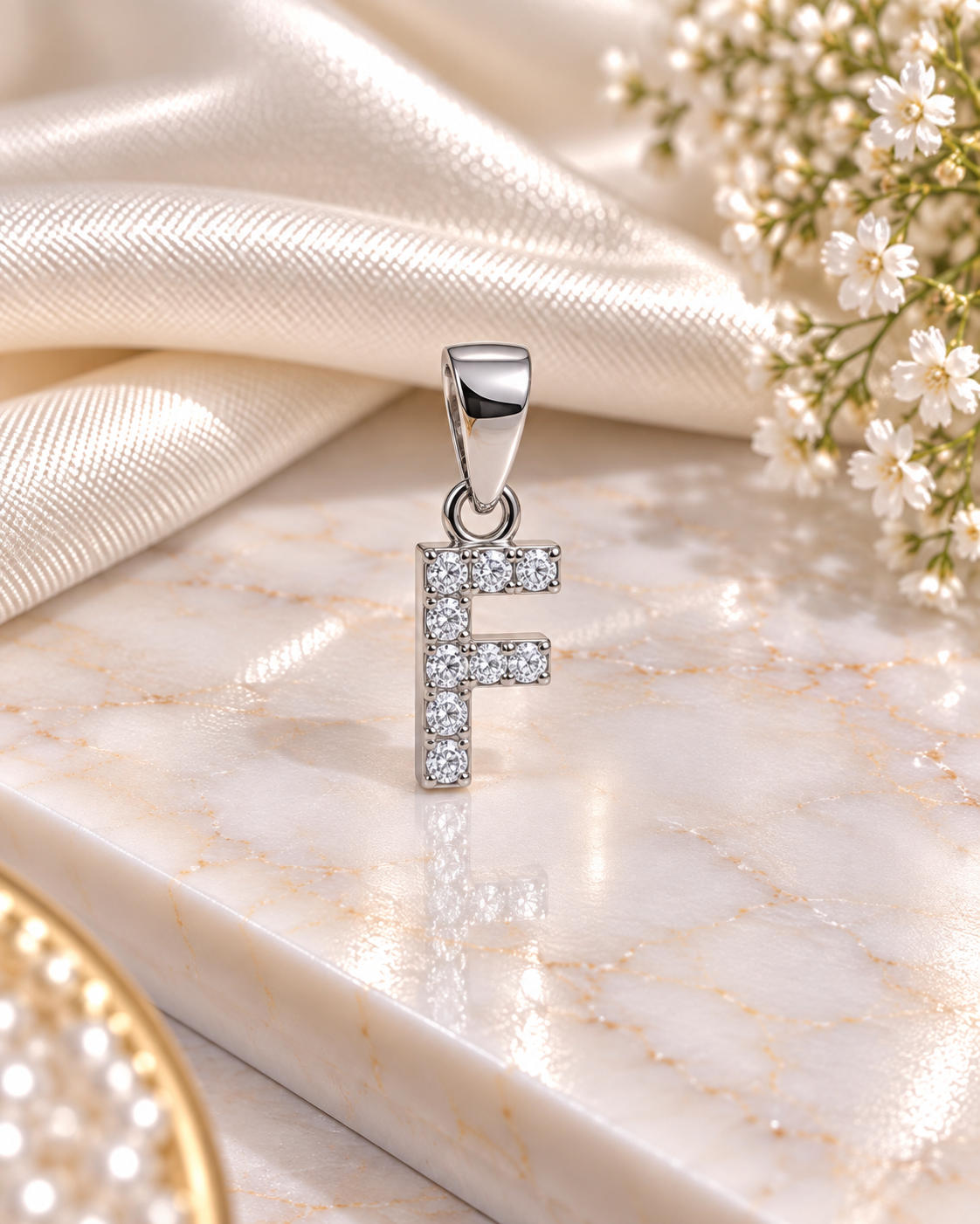 925 SILVER ALPHABET F PENDANT SP102