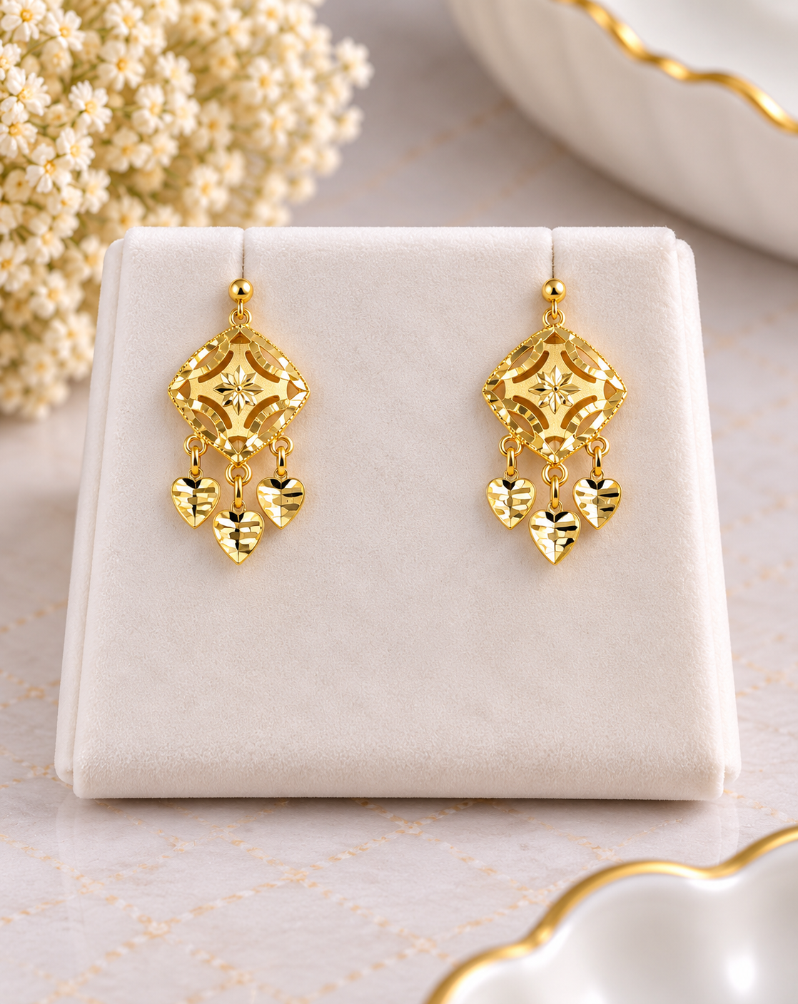 PURE SILVER GOLD PLATED EARRINGS GP187