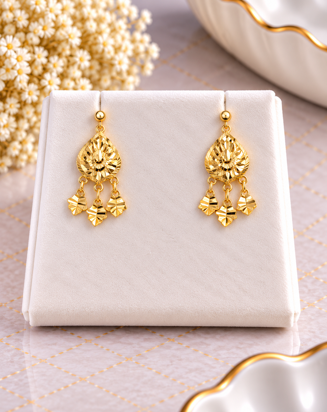 PURE SILVER GOLD PLATED EARRINGS GP193