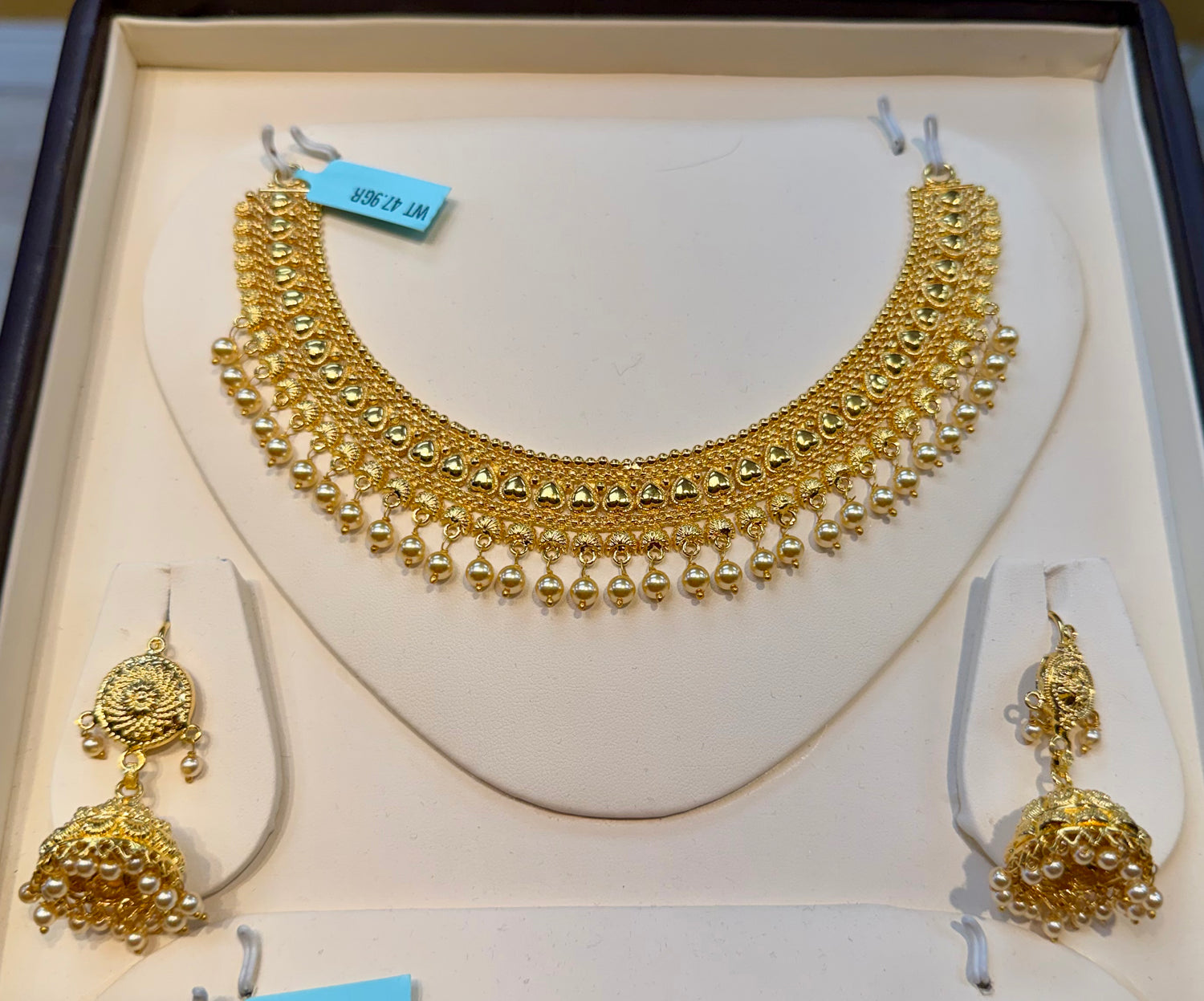 GOLD PLATED JHUMKI SET 47.9gr