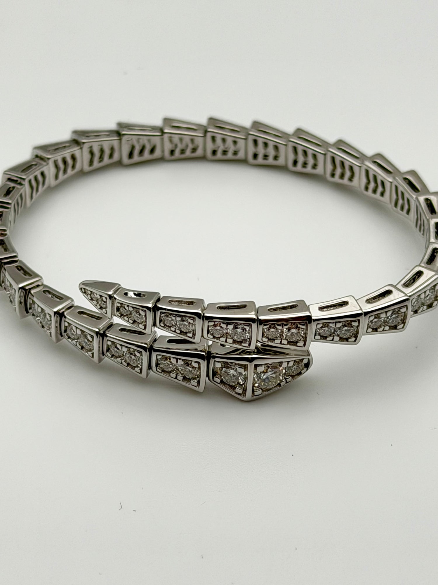 SILVER SNAKE MOISSANITE BRACELET 5931