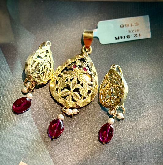 GOLD PLATE PENDANT SET GPI058