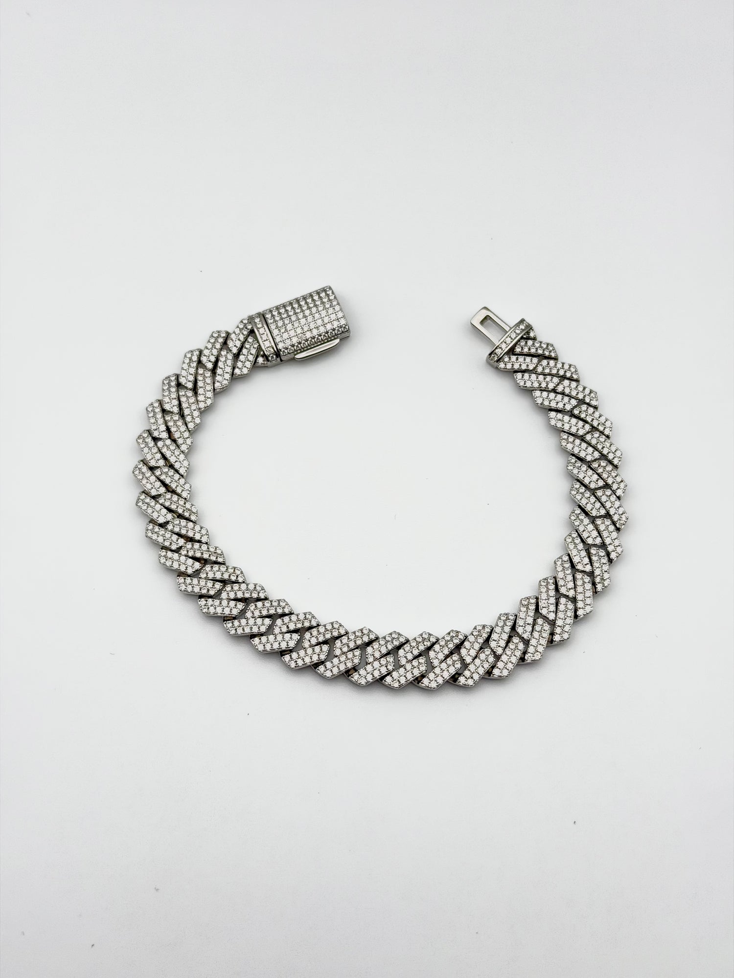 SILVER MOISSANITE ICED BRACELET 6003