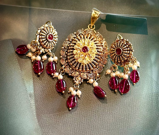 GOLD PLATE PENDANT SET GPI062