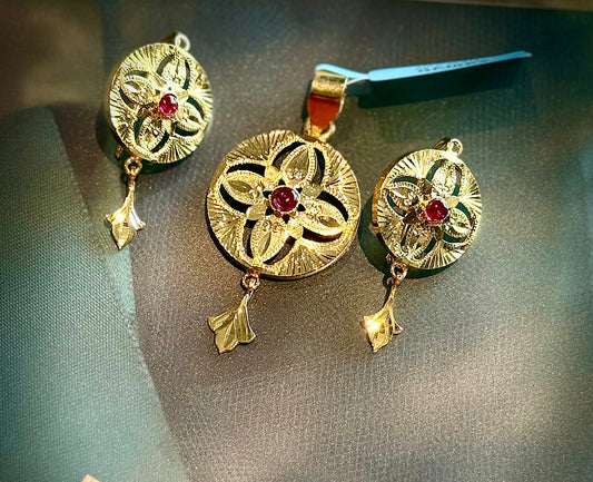GOLD PLATE PENDANT SET GPI054