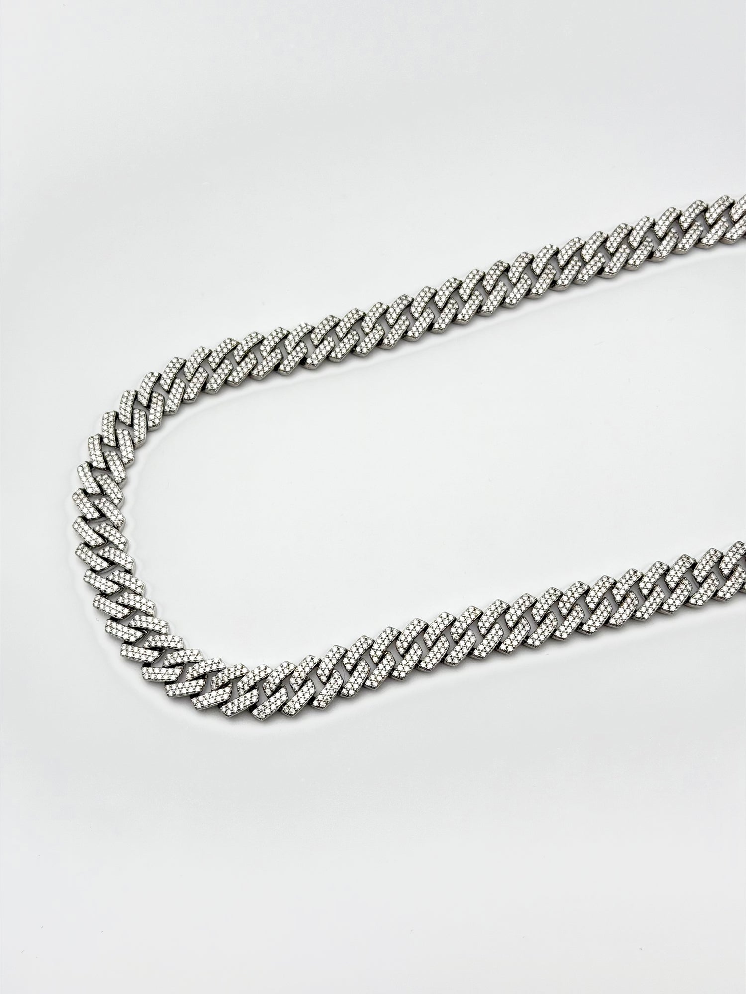 SILVER MOISSANITE ICED CHAIN MM005
