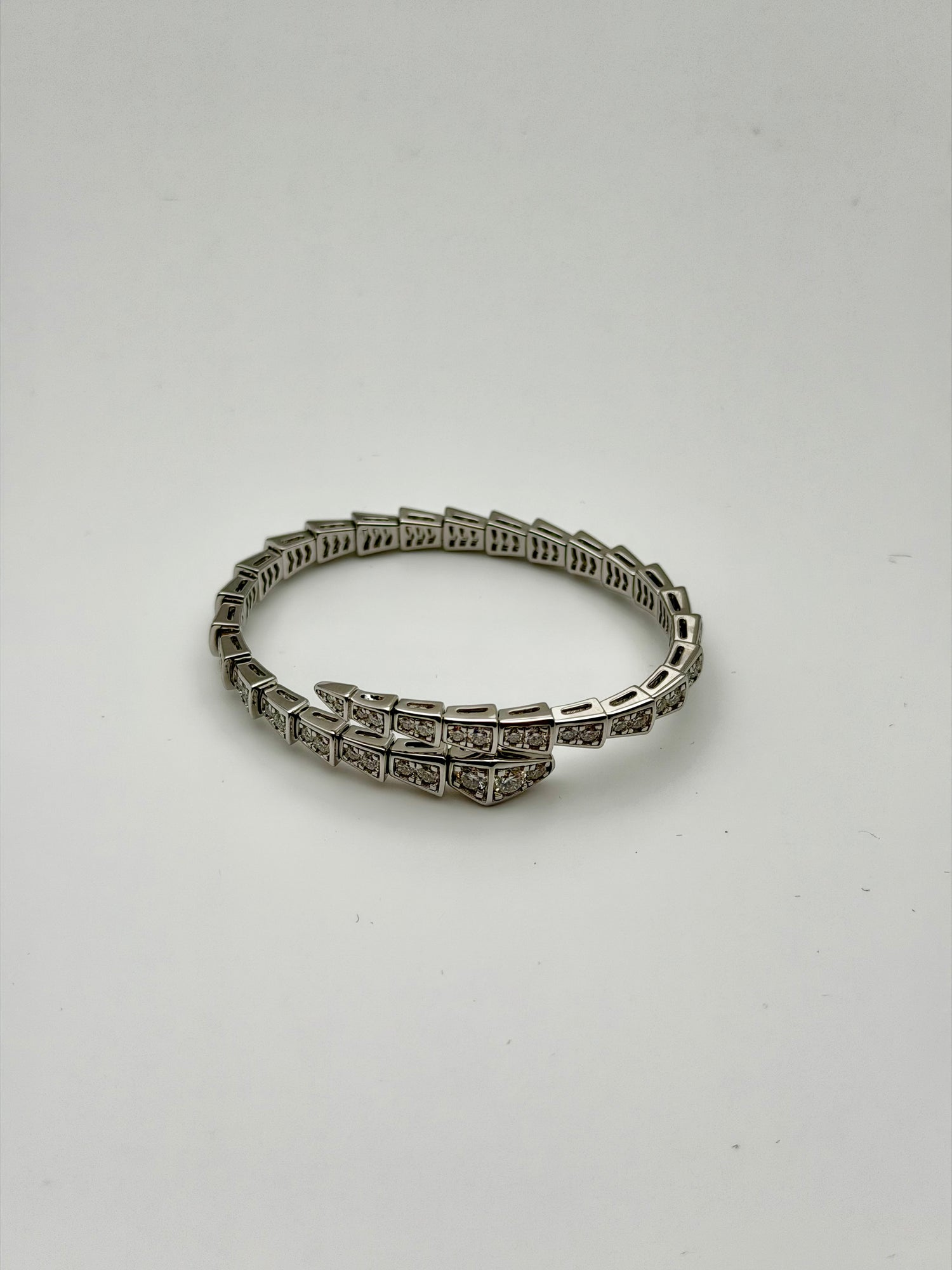 SILVER SNAKE MOISSANITE BRACELET 5931