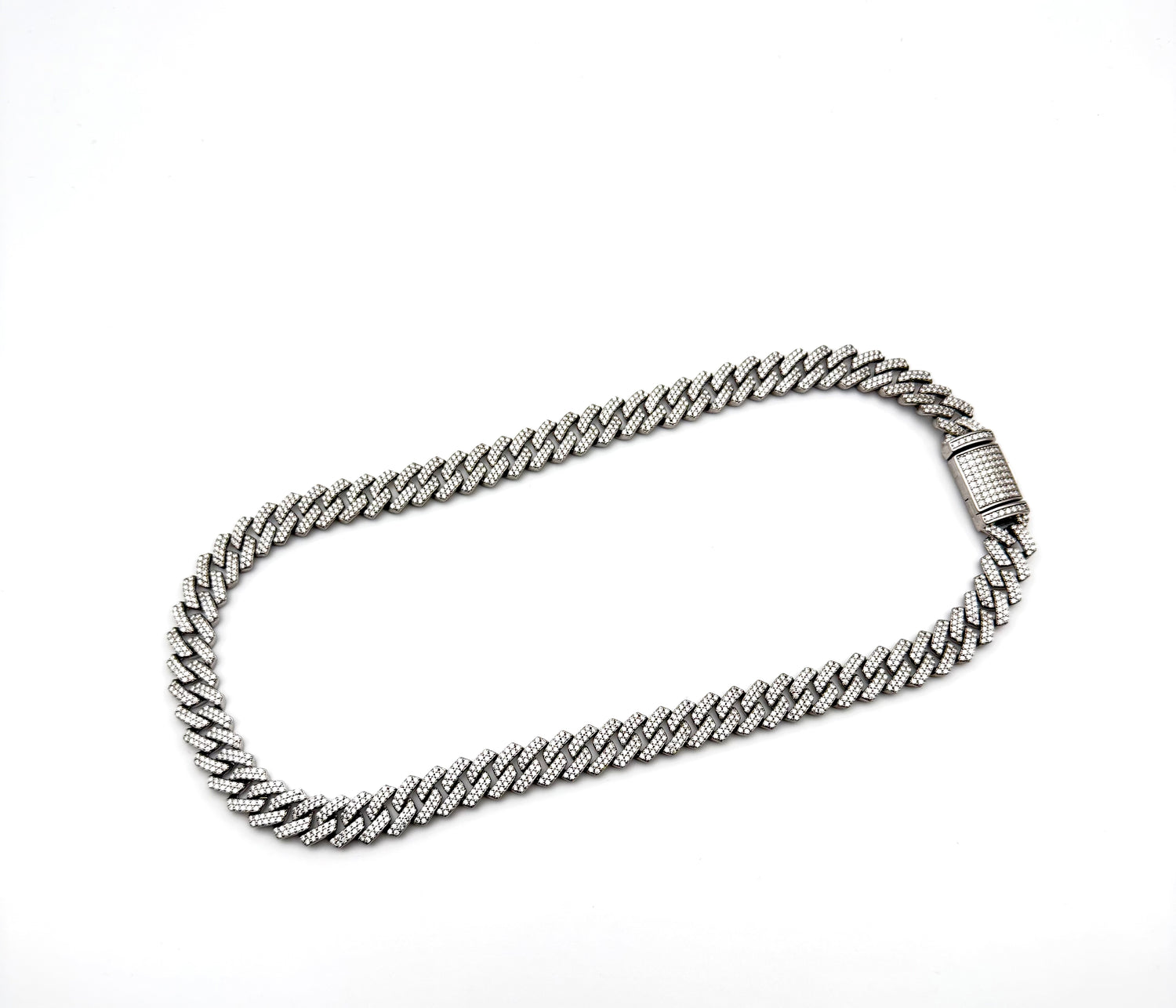 SILVER MOISSANITE ICED CHAIN MM005