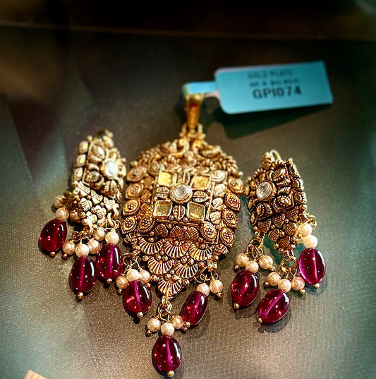 GOLD PLATE PENDANT SET GPI074