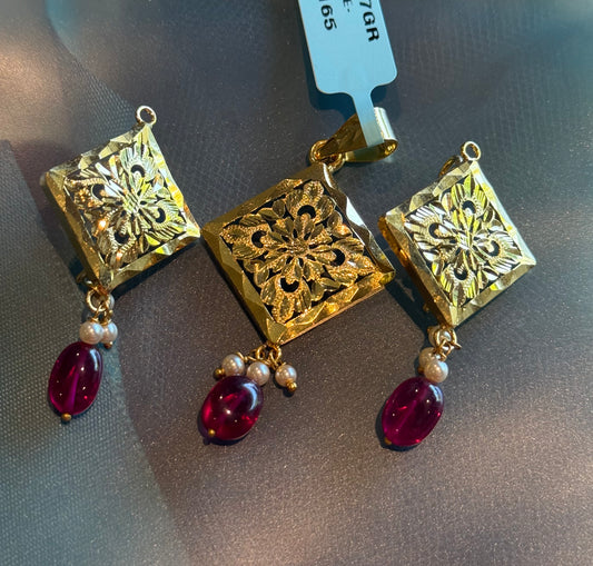 GOLD PLATE PENDANT SET GPI053