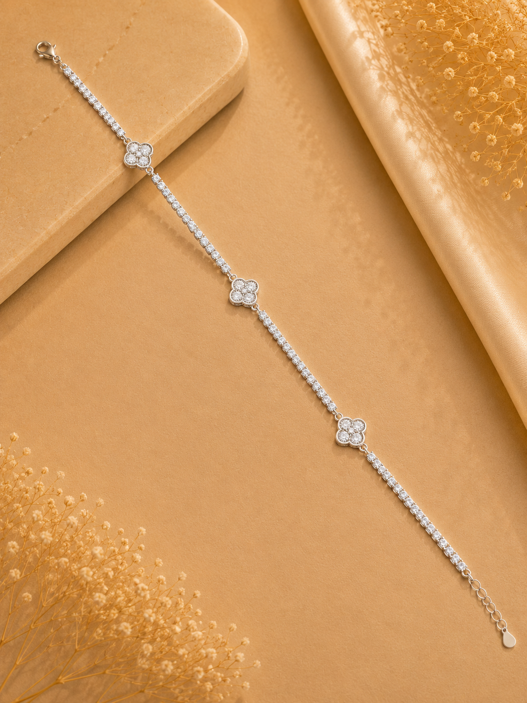 925 SILVER VANCLEEF TENNIS ANKLET IA090