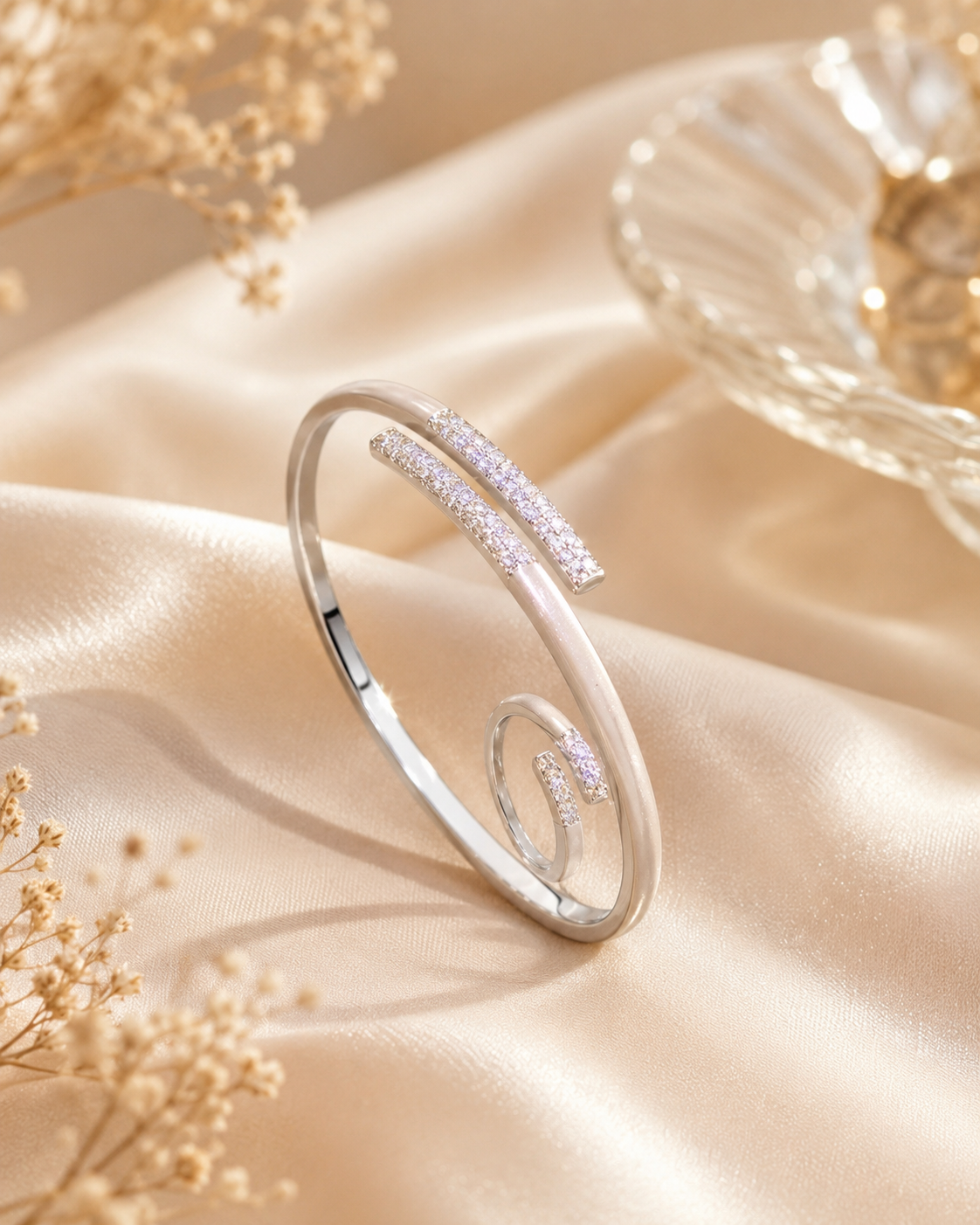 925 SILVER BANGLE BRACELET WITH RING GB296