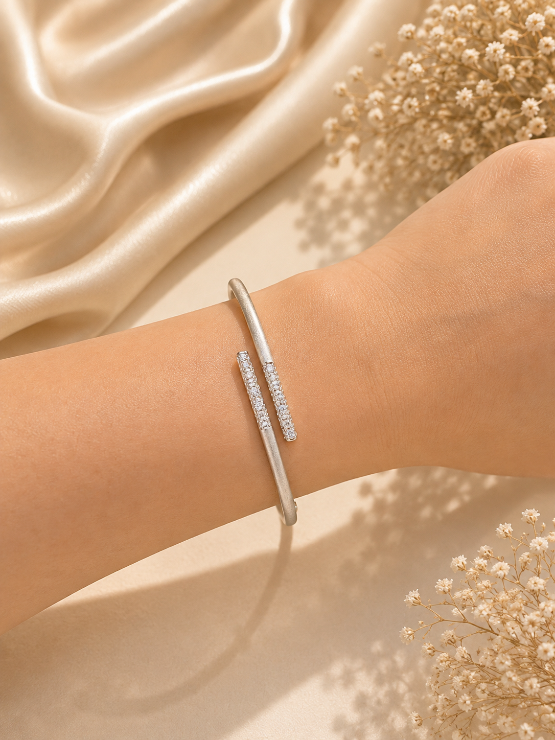925 SILVER BANGLE BRACELET WITH RING GB296