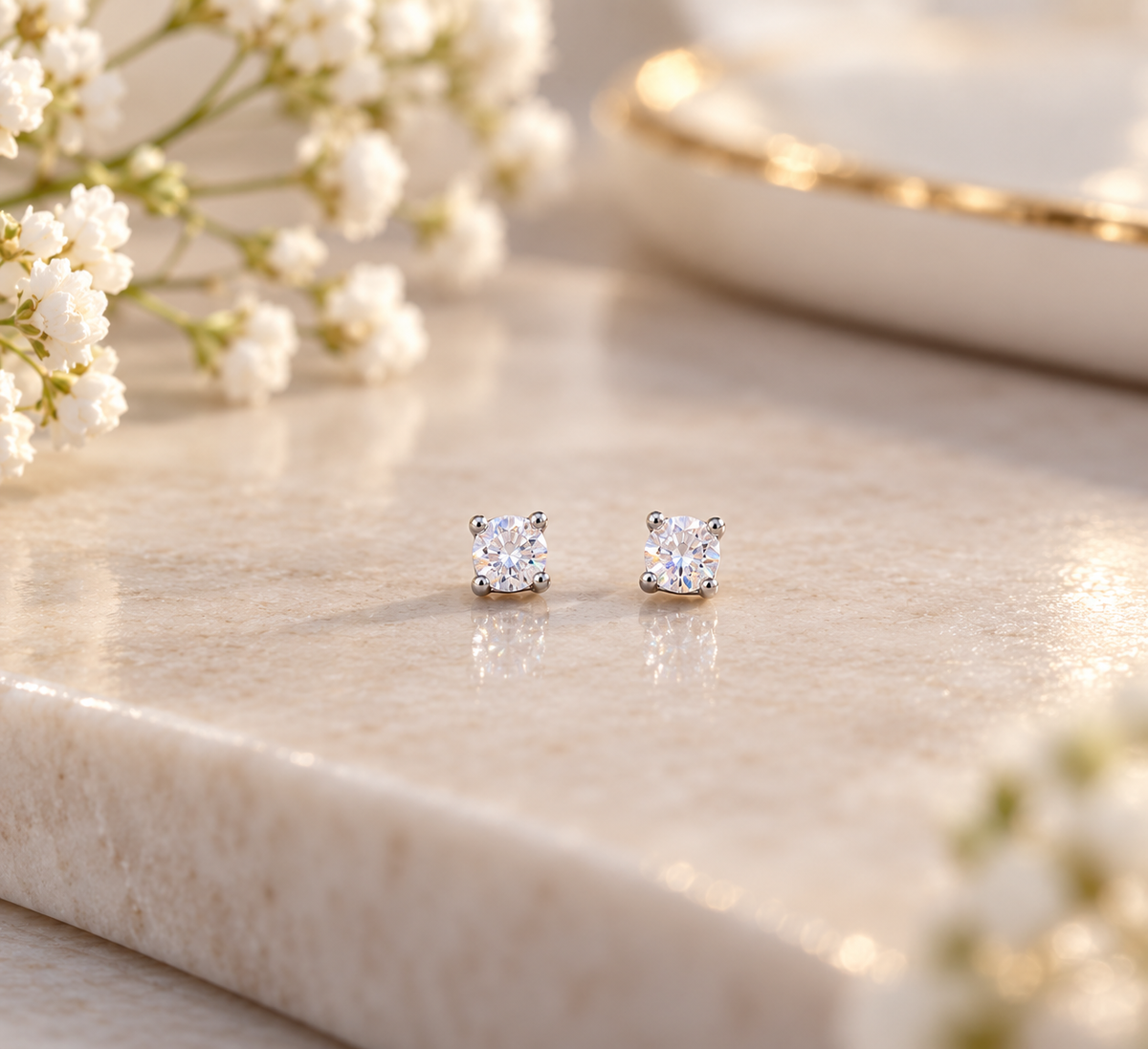 925 SILVER ROUND CRYSTAL EARSTUDS GE640