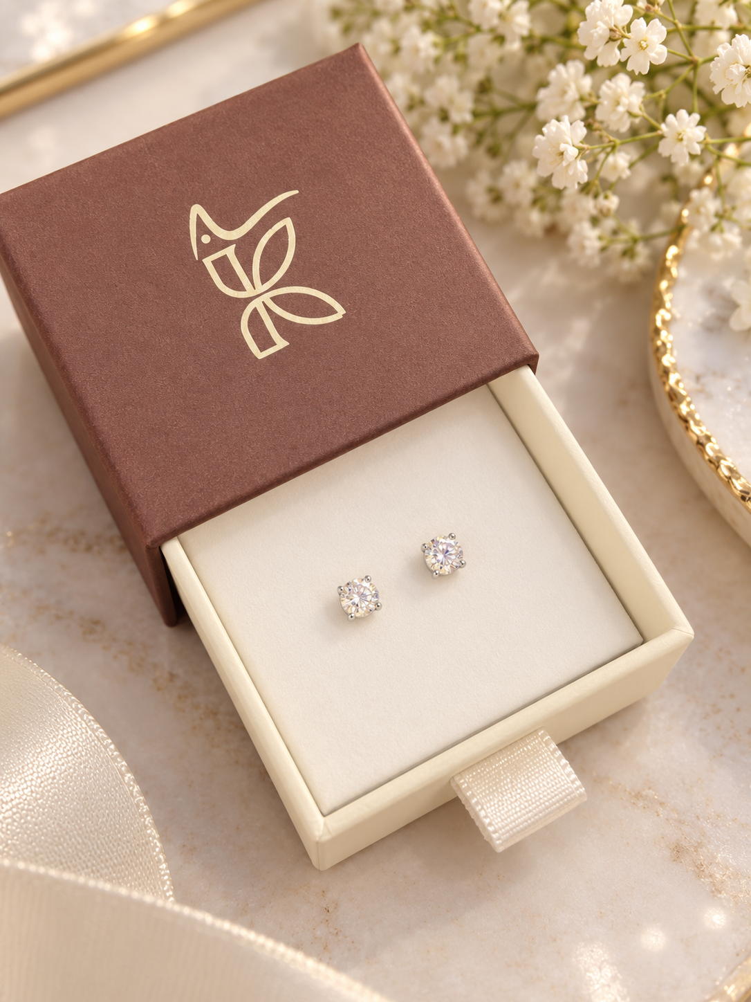925 SILVER ROUND CRYSTAL EARSTUDS GE640
