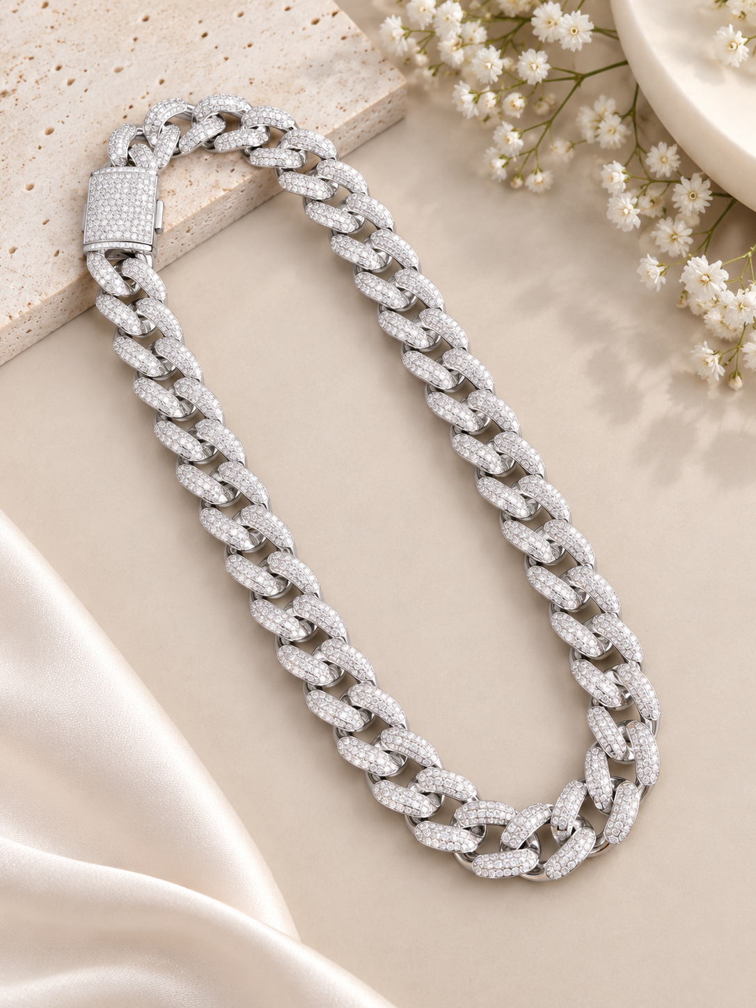 925 SILVER ICED OUT CHAIN IB003