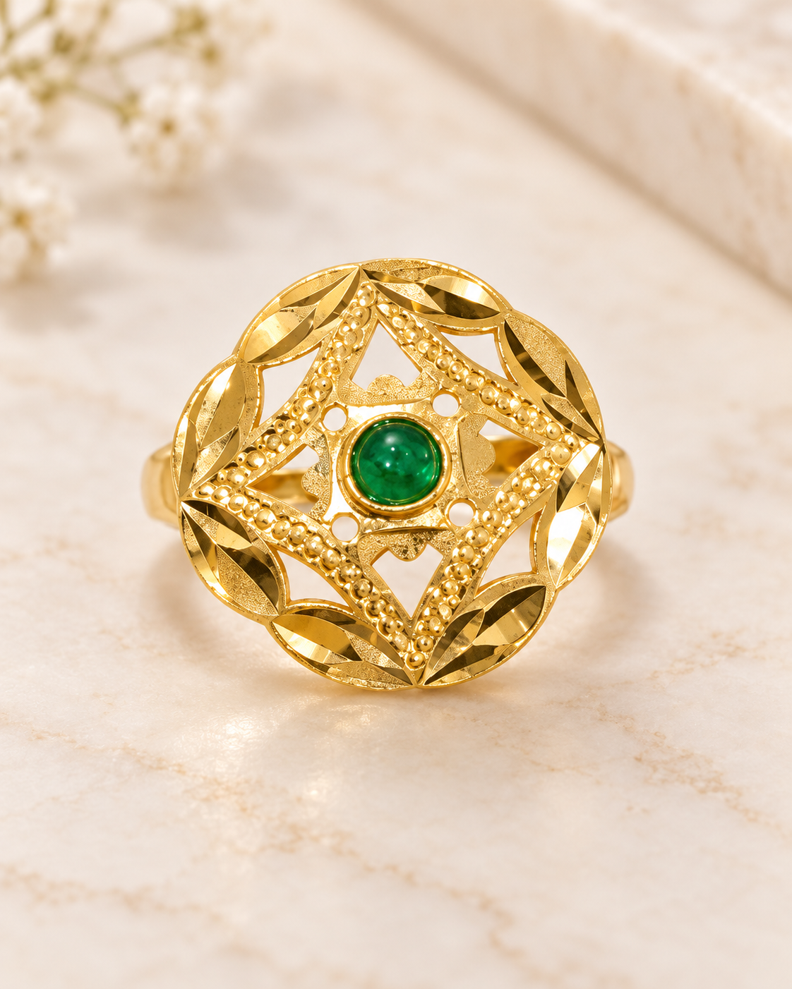 PURE SILVER GOLD PLATED RING SIZE 6 GP024