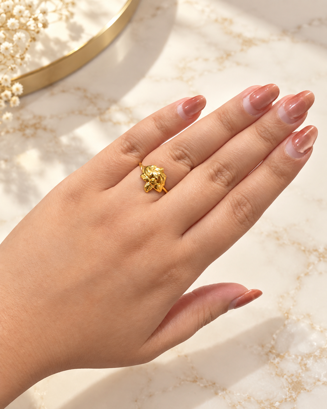 PURE SILVER GOLD PLATED RING SIZE 7 GP125