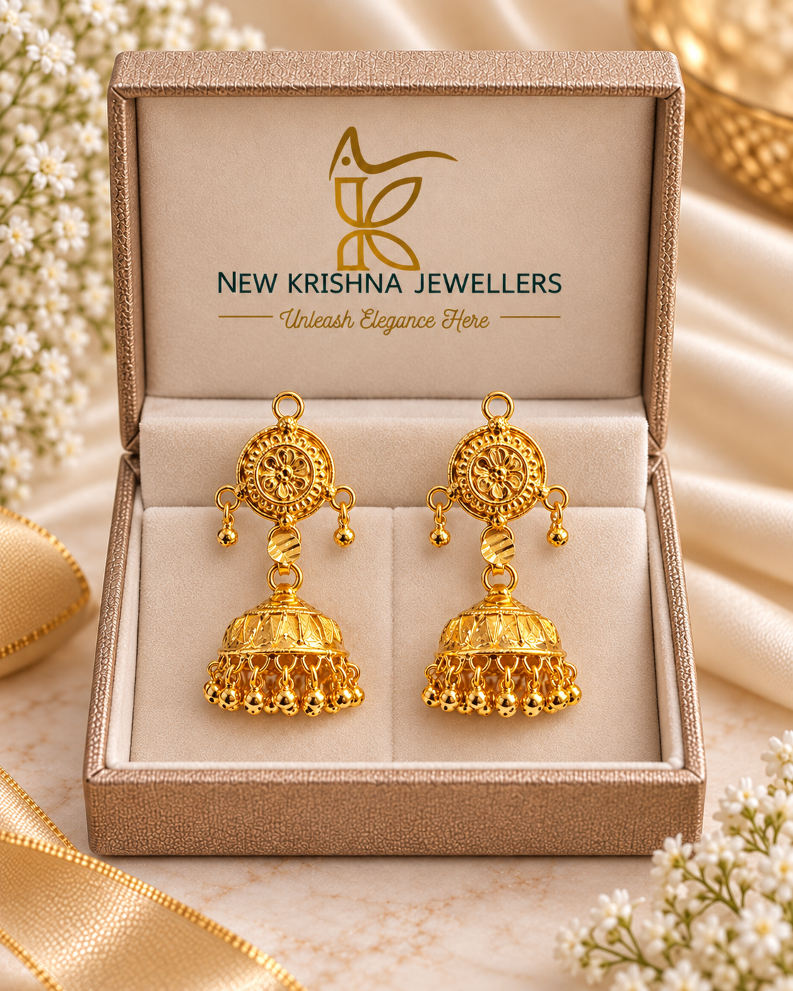 PURE SILVER GOLD PLATED JHUMKI GP041
