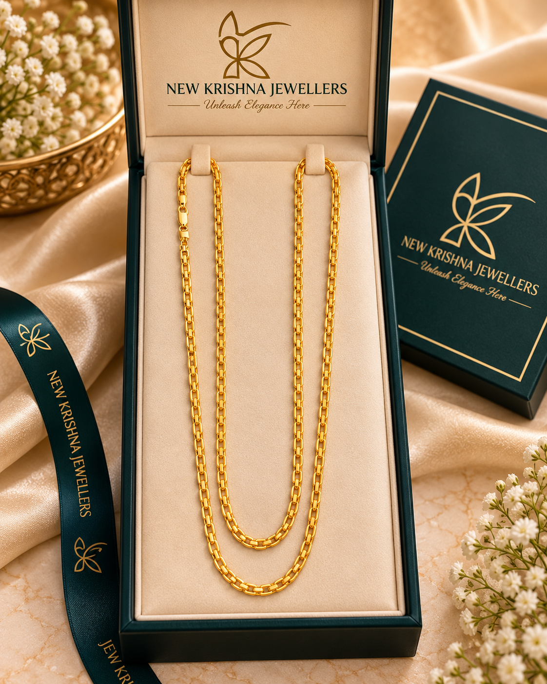 PURE SILVER GOLD PLATED CHAIN SIZE 20 GP088