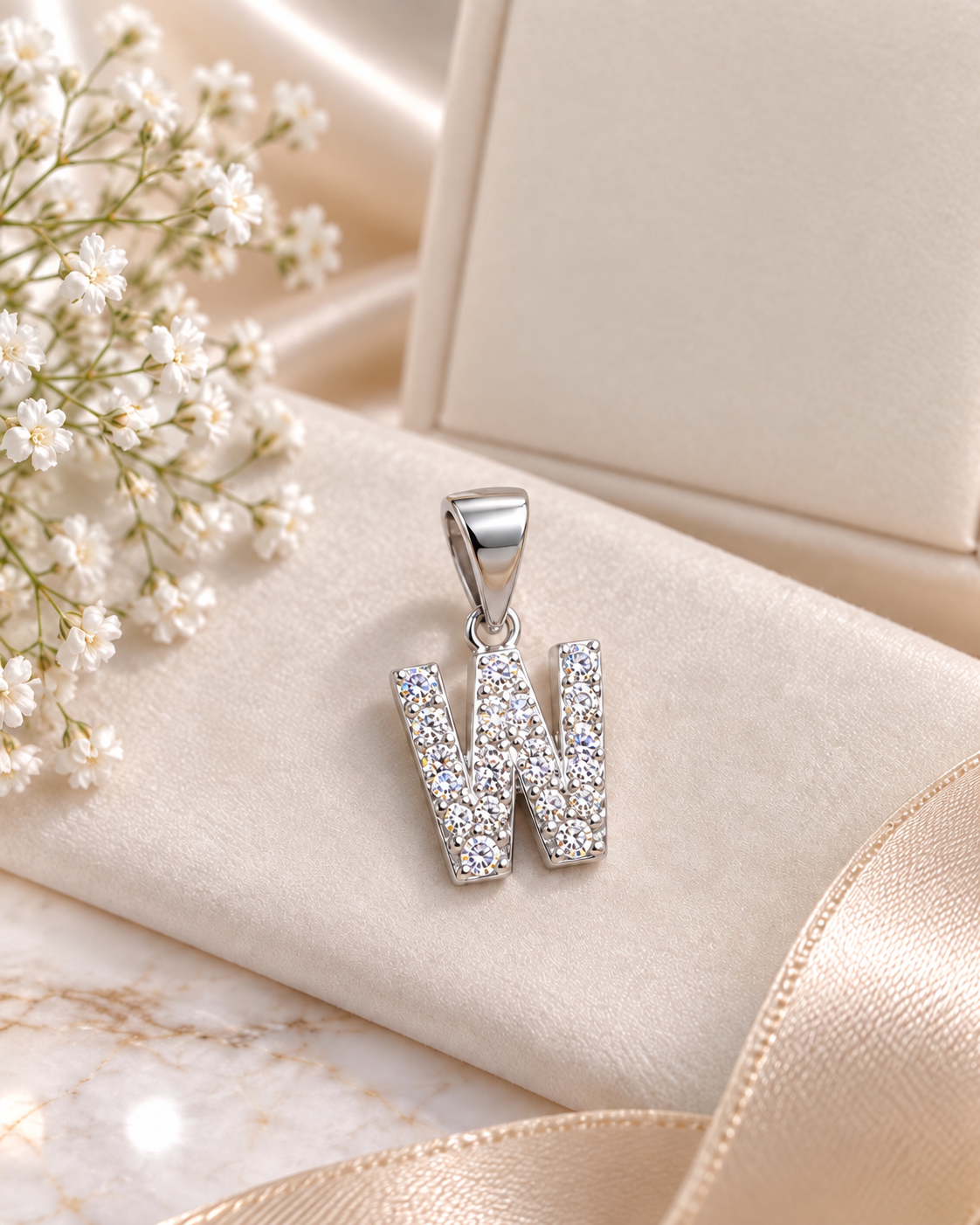 925 SILVER ALPHABET W PENDANT SP004
