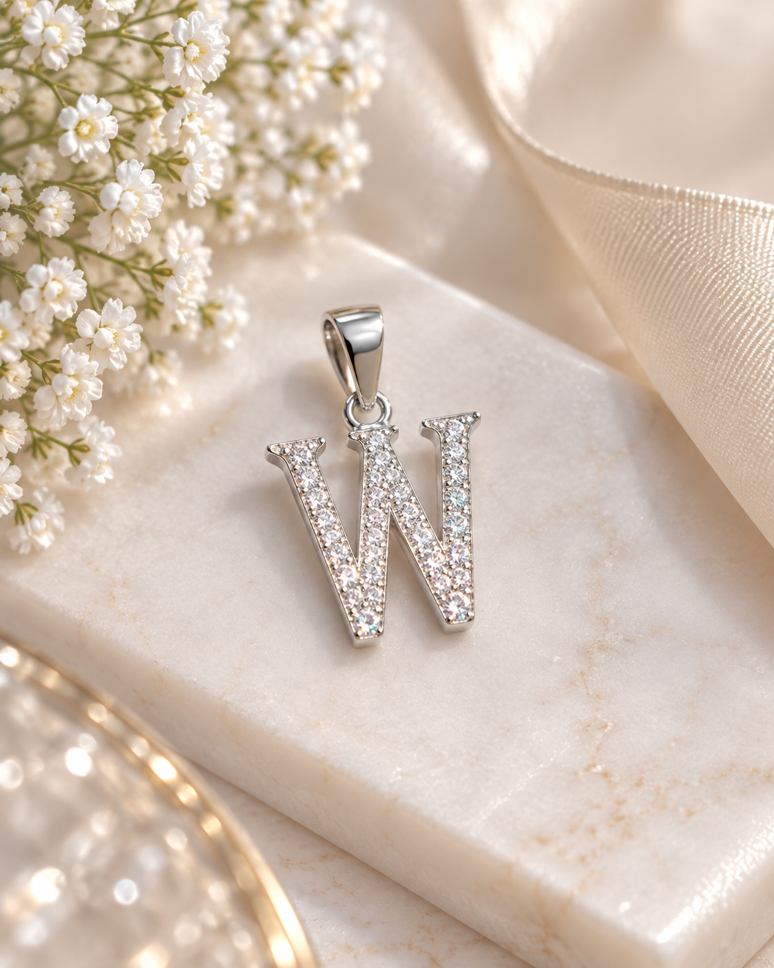 925 SILVER ALPHABET W PENDANT SP001