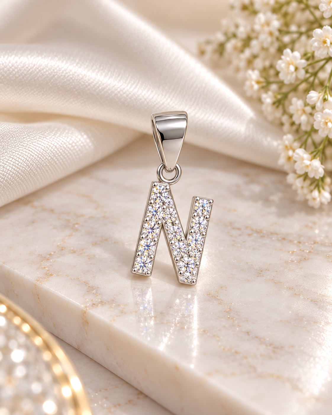 925 SILVER ALPHABET N PENDANT SP056