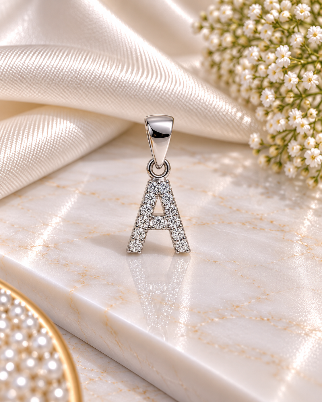 925 SILVER ALPHABET A PENDANT SP080
