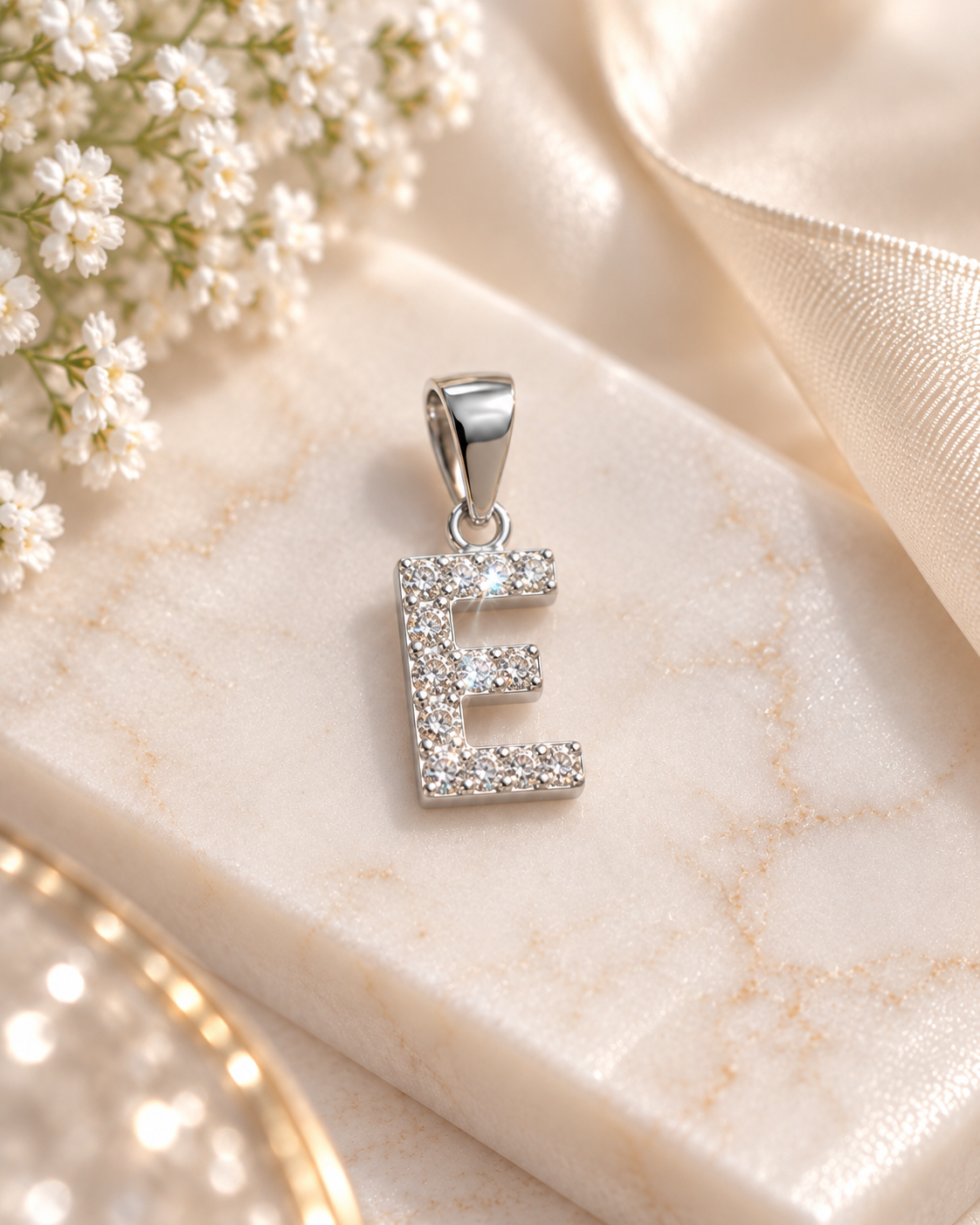 925 SILVER ALPHABET E PENDANT SP101