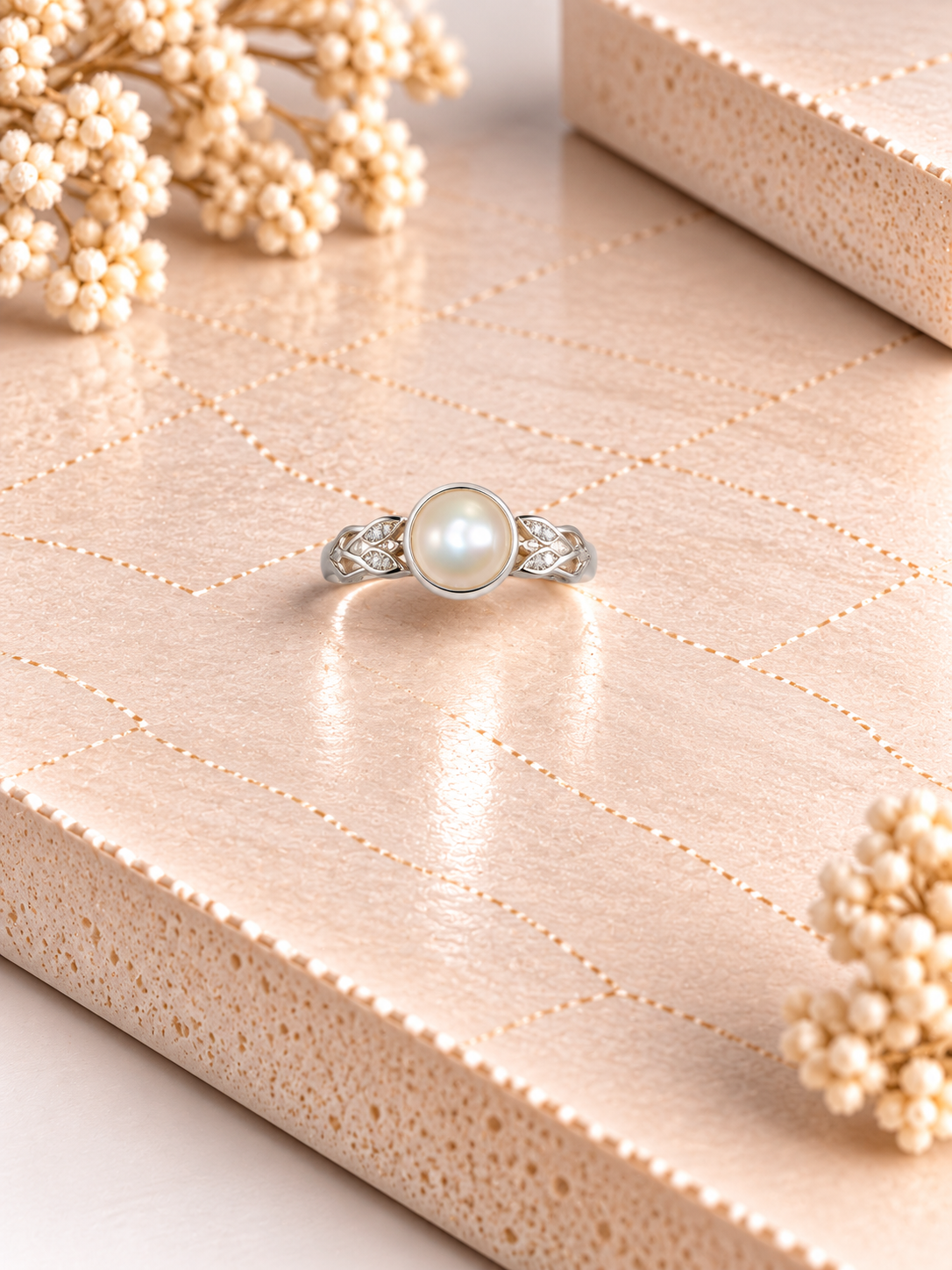 PURE SILVER PEARL RING SIZE 3 PR014