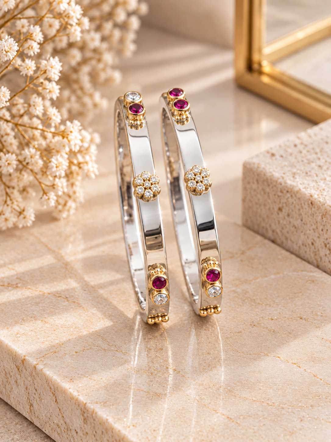 925 SILVER JODHPURI BANGLES SIZE 2.4 LB068