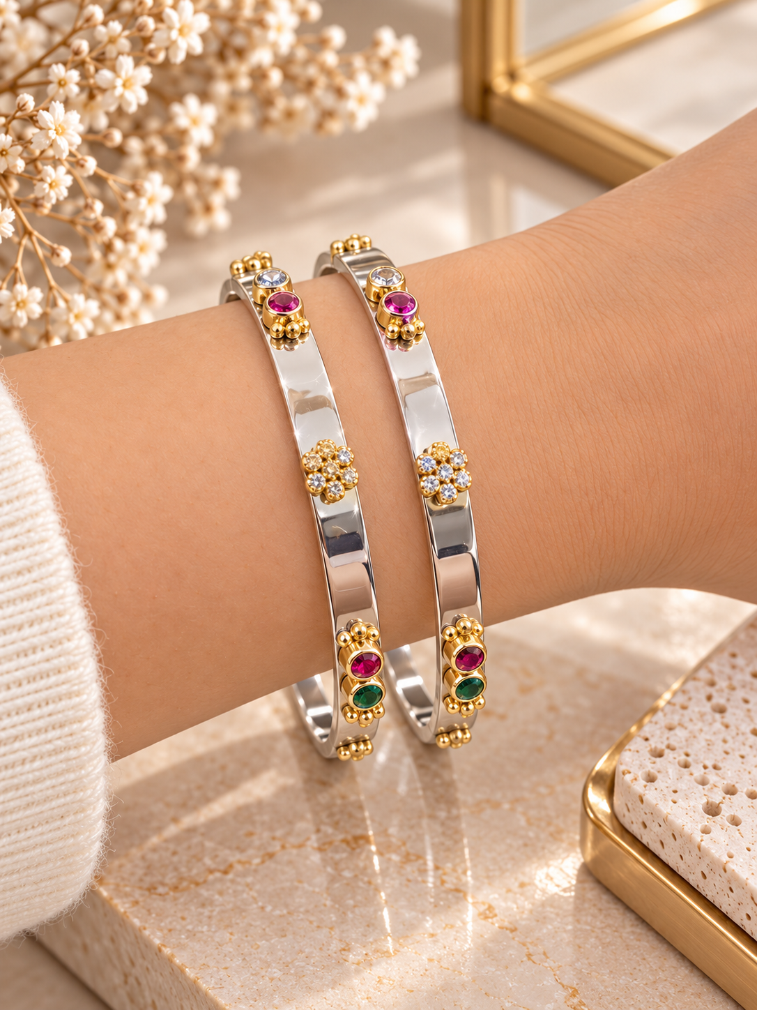 925 SILVER JODHPURI BANGLES SIZE 2.4 LB068