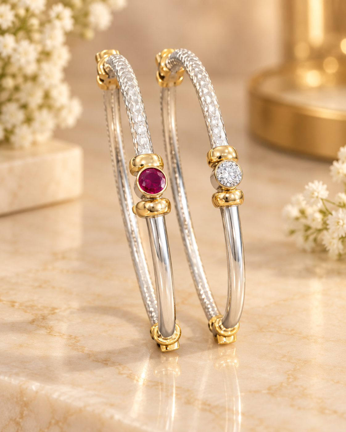 925 SILVER JODHPURI BANGLES SIZE 2.3 LB061