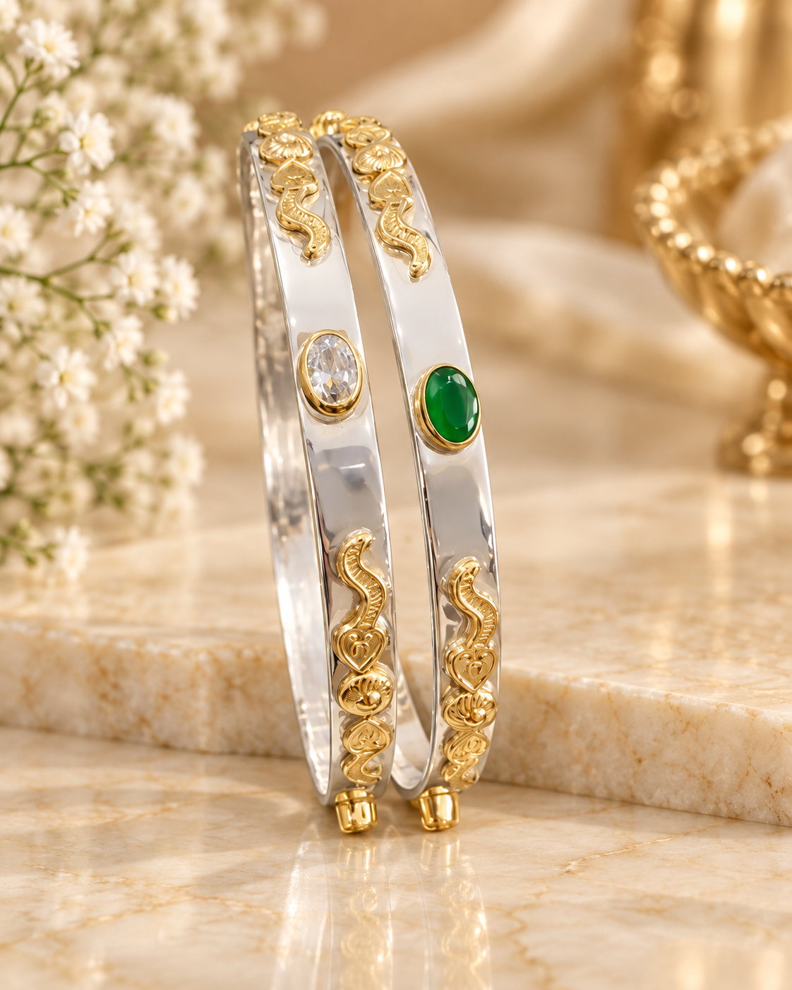 925 SILVER JODHPURI BANGLES SIZE 2.3 LB055