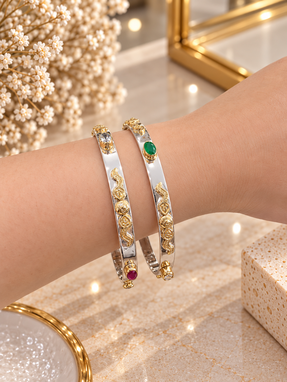 925 SILVER JODHPURI BANGLES SIZE 2.3 LB055